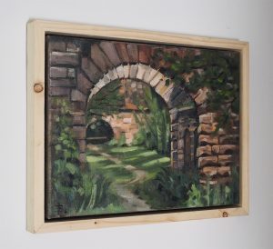 Schloss Oberbürg Lauf am Holz Plein-Air Ölgemälde