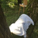 Leinenhemd mit Vogelscheisse