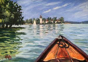 Fraueninsel mit Ruderkahn