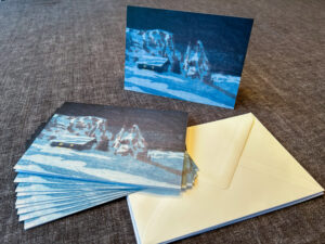 Weihnachtskarten Klappkarte A6 - Motiv: Hütte am Schlern - 10 Stück